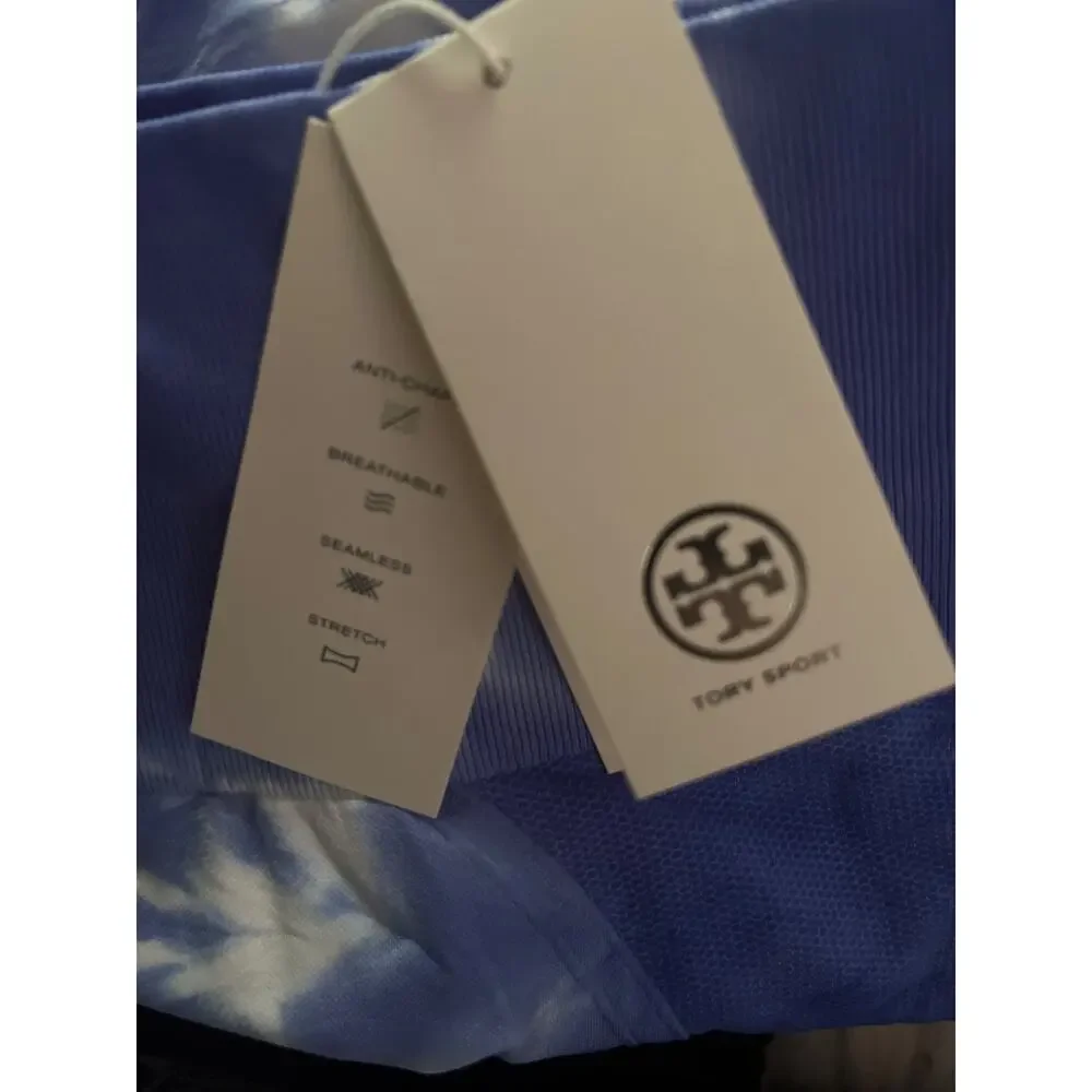 Tory Burch Sport Womens Leggings Size Medium Blue Pastel Tie Dye Yoga